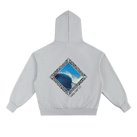 Heavyweight Tribal Surf Graphic Fleece Hoodie