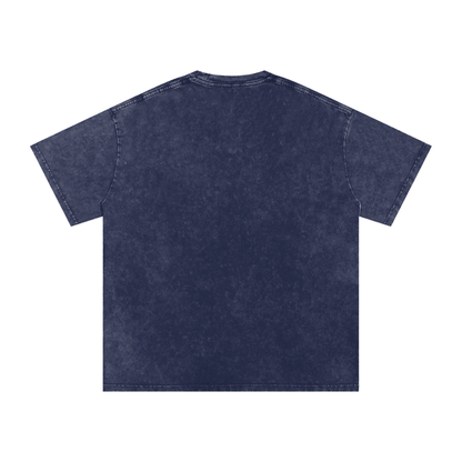 Snow Washed Oversized Board Graphic Cotton T-Shirt