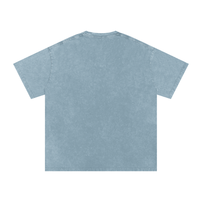 Snow Washed Oversized Board Graphic Cotton T-Shirt