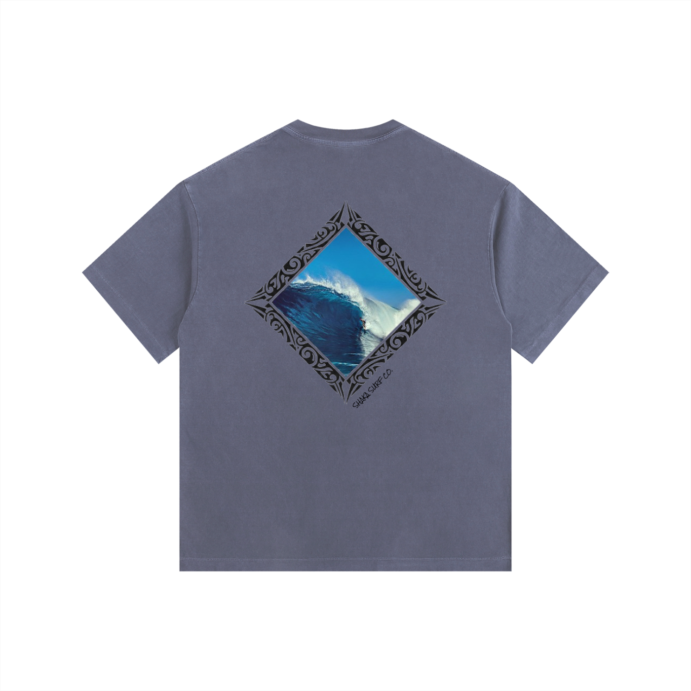 Vintage Washed Oversized Tribal Surf Graphic Cotton T-Shirt