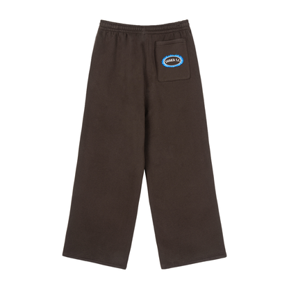 Fleece Fire Graphic Drawstring Straight-Leg Sweatpants
