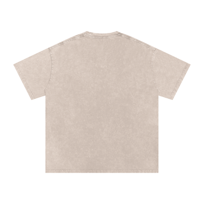 Snow Washed Oversized Board Graphic Cotton T-Shirt