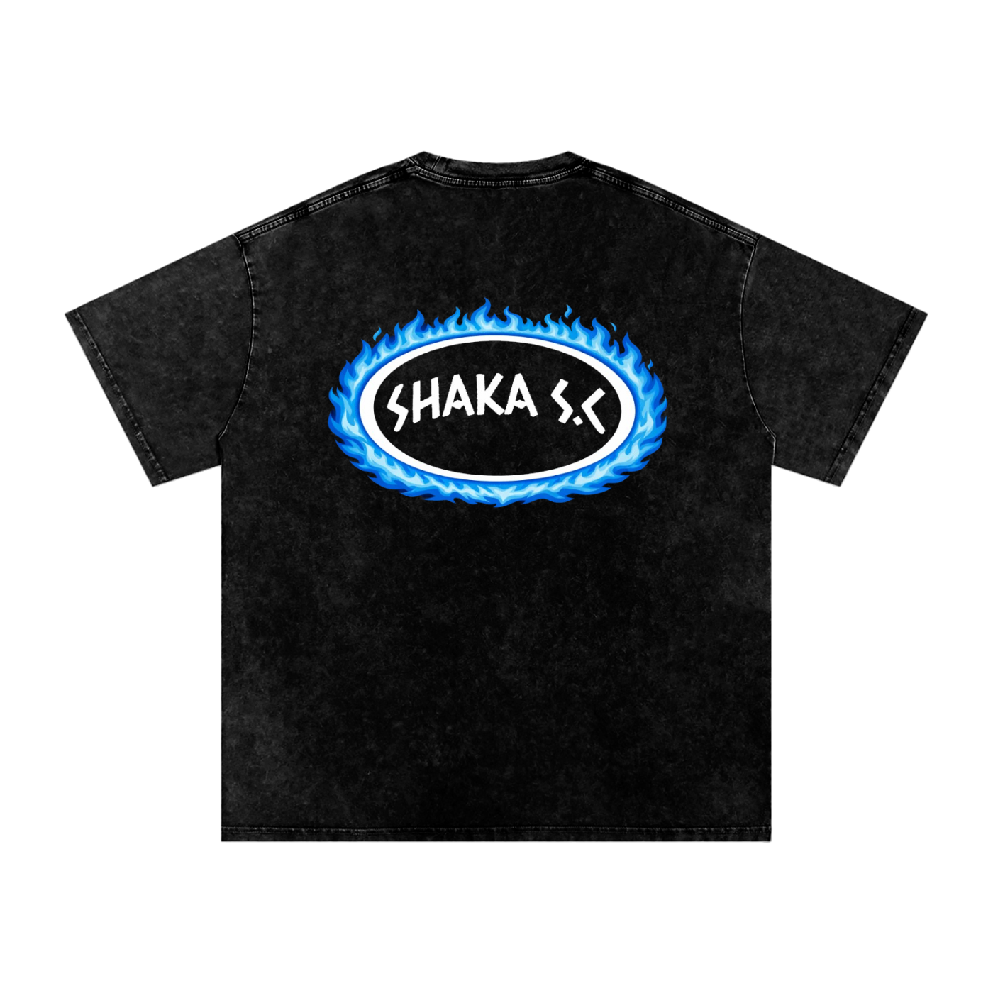 Snow Washed Fire Graphic Oversized Cotton T-Shirt