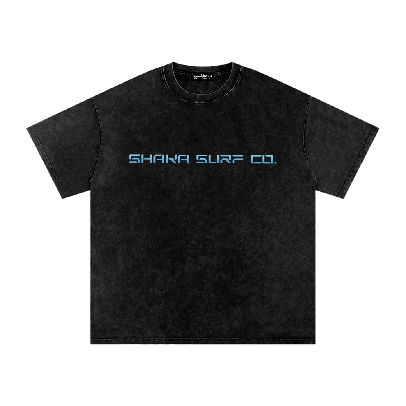 Snow Washed Oversized Wave Surf Graphic Cotton T-Shirt