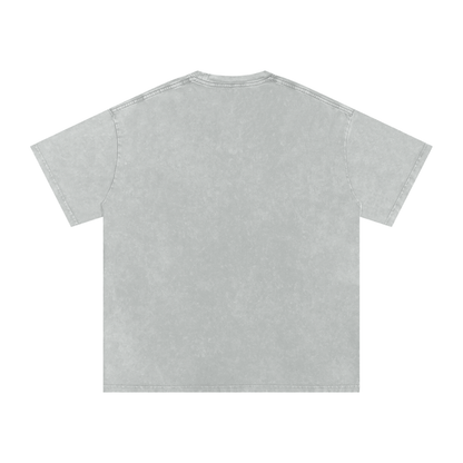 Snow Washed Oversized Board Graphic Cotton T-Shirt
