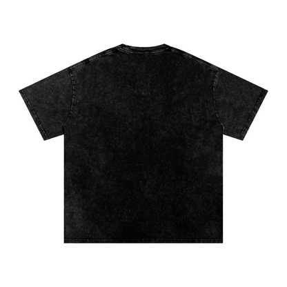 Snow Washed Oversized Board Graphic Cotton T-Shirt
