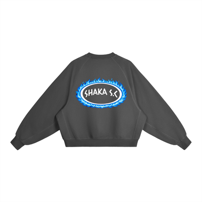 Heavyweight Fire Graphic Dolman Sleeve Boxy Sweatshirt