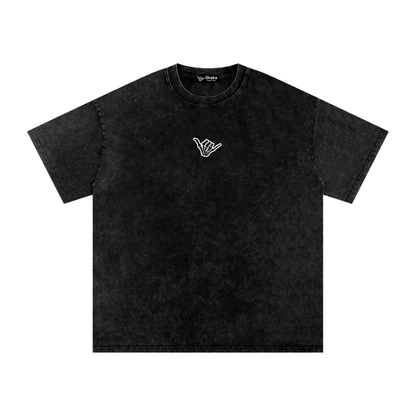 Snow Washed Fire Graphic Oversized Cotton T-Shirt