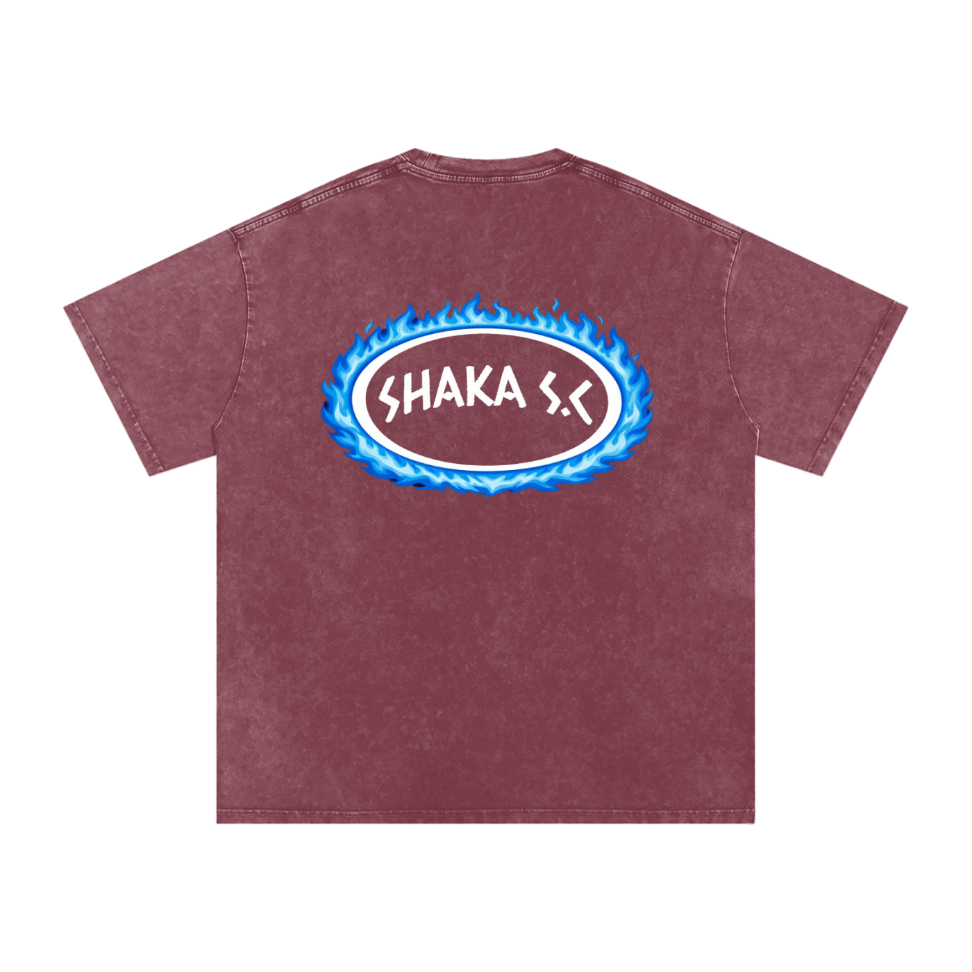Snow Washed Fire Graphic Oversized Cotton T-Shirt