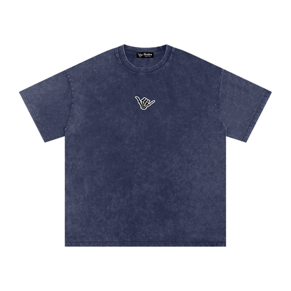 Snow Washed Fire Graphic Oversized Cotton T-Shirt