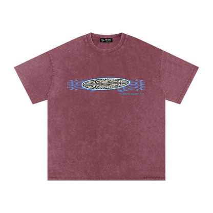 Snow Washed Oversized Board Graphic Cotton T-Shirt