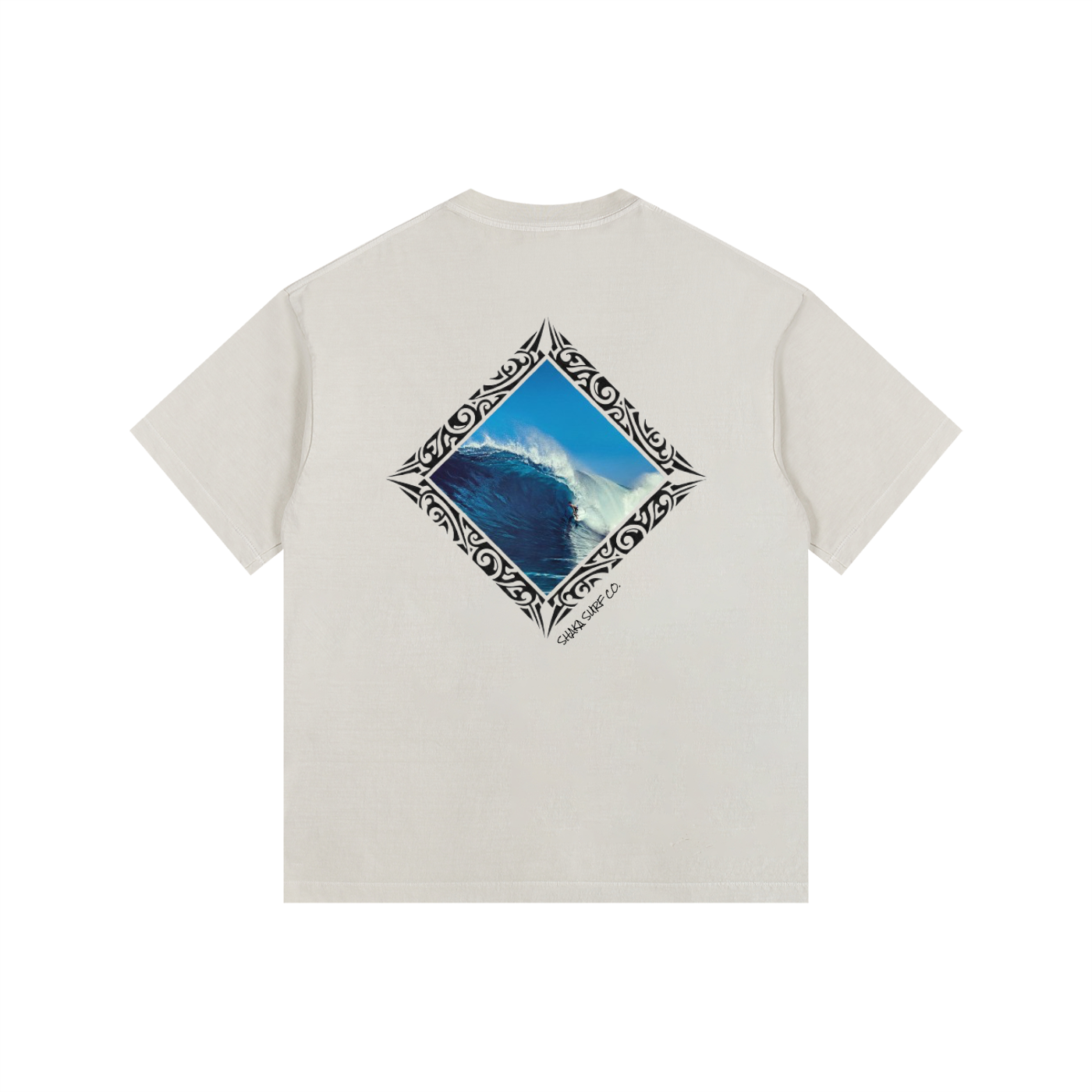 Vintage Washed Oversized Tribal Surf Graphic Cotton T-Shirt