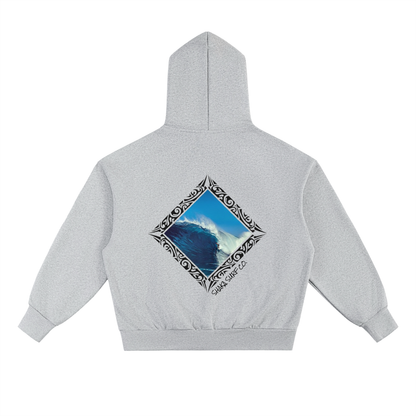 Heavyweight Tribal Surf Graphic Fleece Hoodie