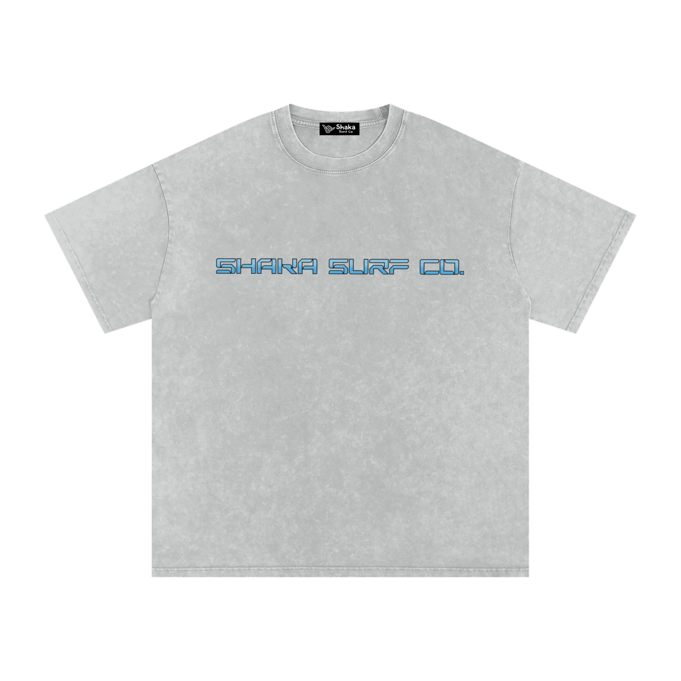 Snow Washed Oversized Wave Surf Graphic Cotton T-Shirt