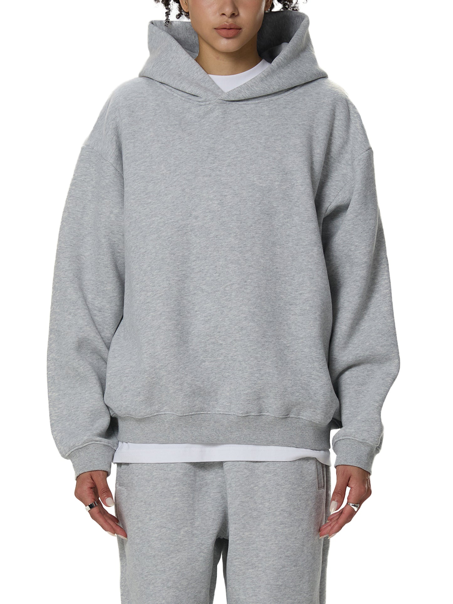 Fleeced Diamond Graphic Boxy Hoodie