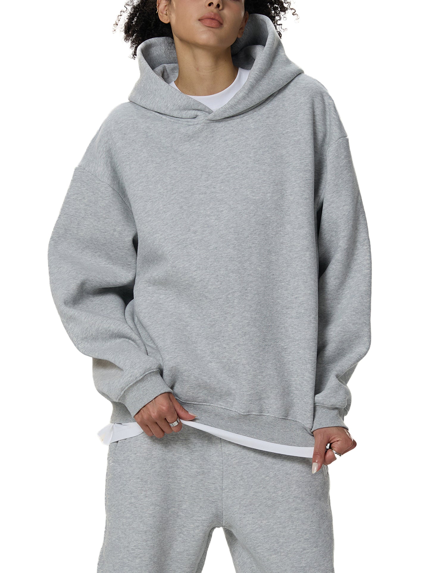 Fleeced Diamond Graphic Boxy Hoodie