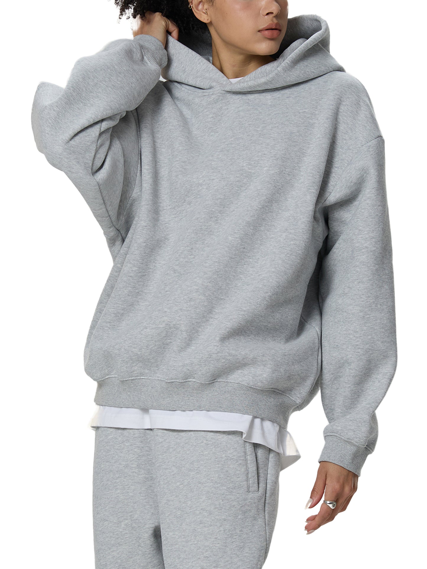 Fleeced Diamond Graphic Boxy Hoodie