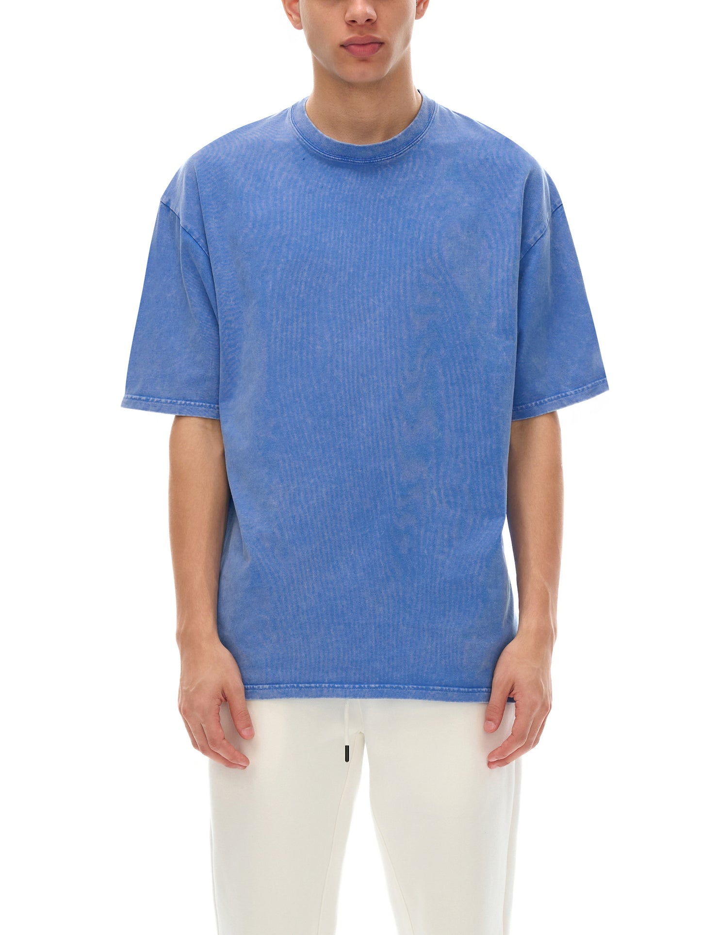 Snow Washed Oversized Board Graphic Cotton T-Shirt