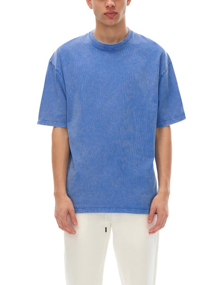 Snow Washed Oversized Board Graphic Cotton T-Shirt