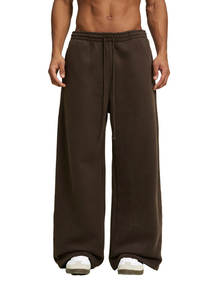 Fleece Fire Graphic Drawstring Straight-Leg Sweatpants