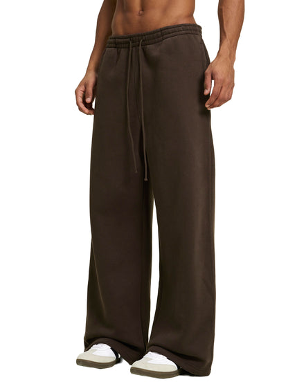 Fleece Fire Graphic Drawstring Straight-Leg Sweatpants