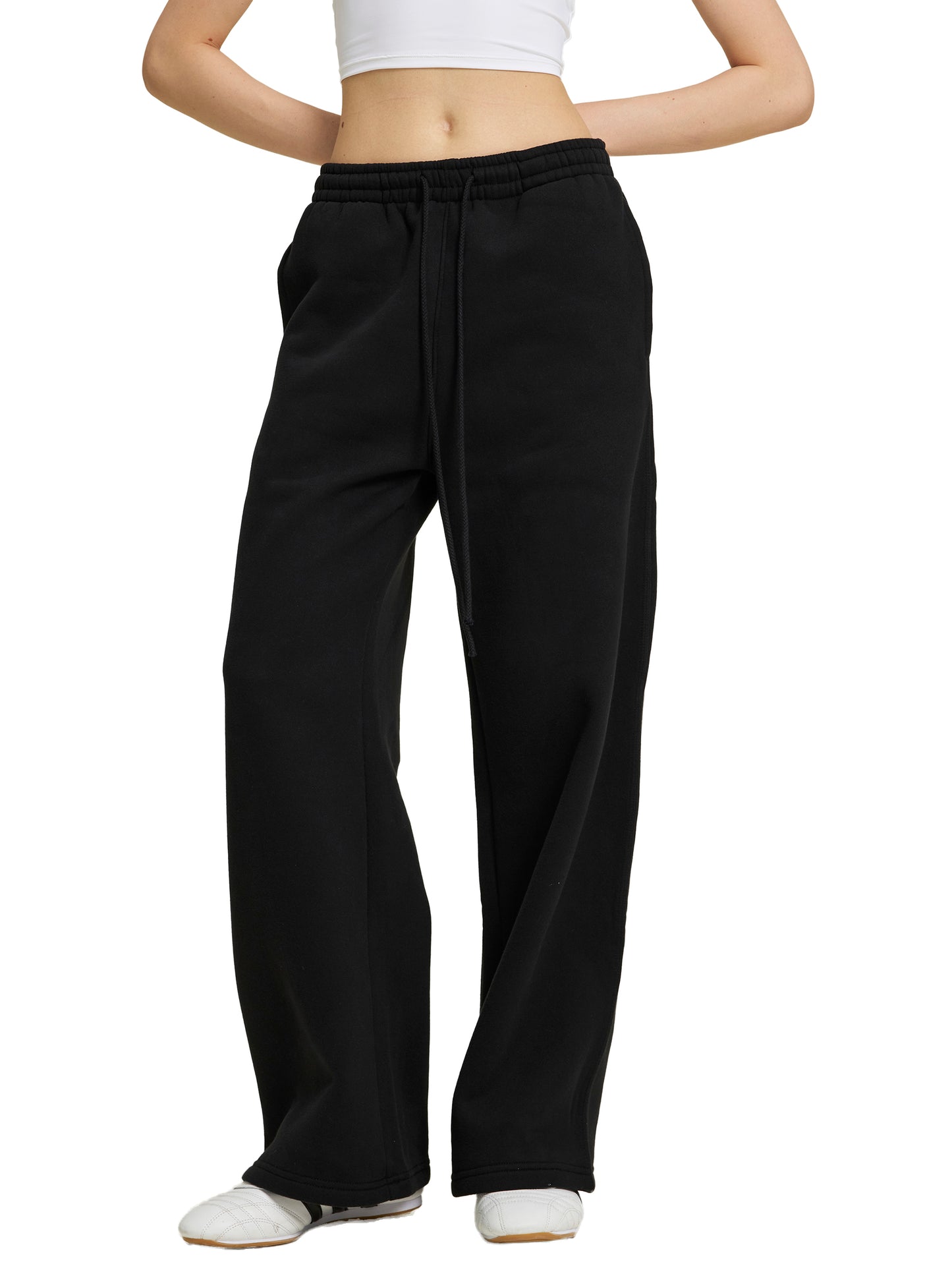 Fleece Fire Graphic Drawstring Straight-Leg Sweatpants