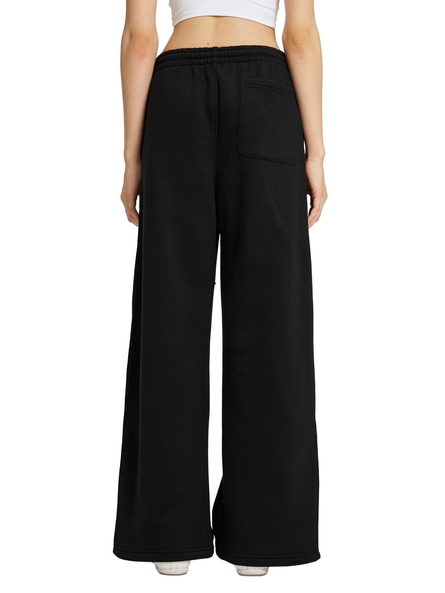 Fleece Fire Graphic Drawstring Straight-Leg Sweatpants